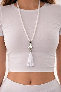 Japamala de Selenita 6mm - 108 Contas - Pureza de Ganga - Limpeza Energética; Paz de Espírito; Cansaço Mental e Dores