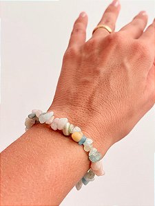 Pulseira de Morganita - Viver com Leveza e Presença; Cura Profunda; Abre o Coração; Amor Verdadeiro