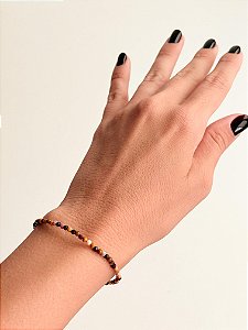 Pulseira de Jaspe Mokaíta 2mm Multifacetada - Correção de Karmas, Jovialidade e Força