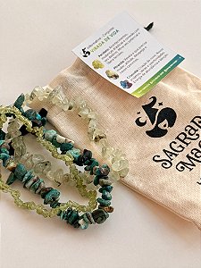 Conjunto Virada de Vida - Peridoto, Prehnita e Crisocola