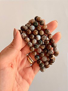 Pulseira de Pietersita Redonda 8mm - Pedra da Tempestade; Quebra de Padrões, Impulso Interior; Novos Começos