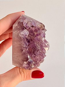 Ponta de Geodo com Drusa de Ametista - PG14 116g - Amplificação; Direcionamento; Harmonização; Transmutação