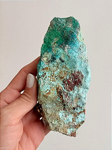 Turquesa Peruana Bruta com Crisocola e Malaquita - TPCM05 252g - Profundo Bem-estar; Cura; Transformação