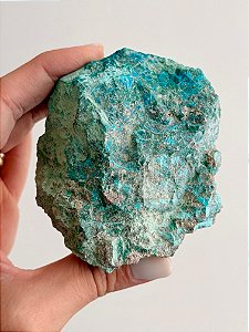 Turquesa Peruana Bruta com Crisocola e Malaquita - TPCM01 256g - Profundo Bem-estar; Cura; Transformação