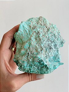 Turquesa Peruana Bruta com Malaquita - TPM02 426g - Profundo Bem-estar; Força; Transformação