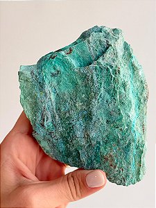 Turquesa Peruana Bruta com Crisocola - TPC03 430g - Profundo Bem-estar; Boa Sorte; Cura Emocional