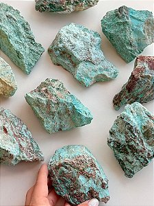 Turquesa Peruana Bruta com Malaquita - Bons Acontecimentos; Profundo Bem-estar; Força; Transformação