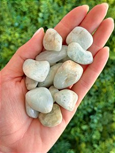 Água Marinha Natural Rolada - Pedra da Ansiedade, Desfaz Confusões, Protege os Pensamentos