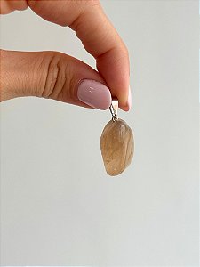 Pingente de Citrino Natural Rolado - Autoestima, Alegria e Prosperidade