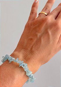 Pulseira de Água Marinha - Pedra da Ansiedade, Desfaz Confusões, Protege os Pensamentos