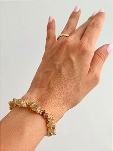 Pulseira de Quartzo Rutilado - Cura do Passado; Manifestação; Amplificador; Viagens Astrais