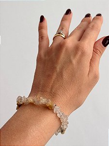Pulseira de Quartzo Rutilado - Cura do Passado; Manifestação; Amplificador; Viagens Astrais