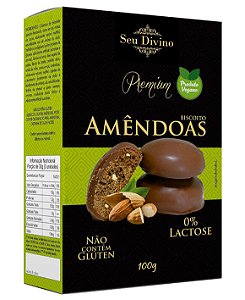 Biscoito de Amêndoas e Chocolate Sem Glúten e Vegano Seu Divino 120g *Val.010824