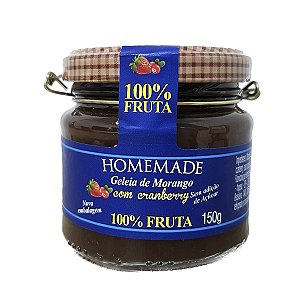 Geleia de Morango com Cranberry 100% Fruta Sem Glúten Homemade 150g *Val.260424