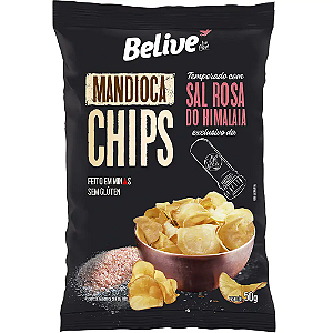 Chips de Mandioca Sabor Sal Rosa do Himalaia SG Belive 50gr *Val.170624