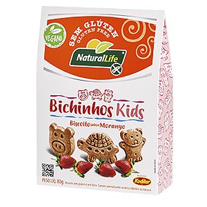 Biscoito Bichinho Kids Morango SG e Veg Natural Life 80g *Val.280124