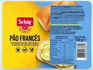 Pão Francês "Receita Brasileira' SG e Vegano Schar 100g *Val.220824