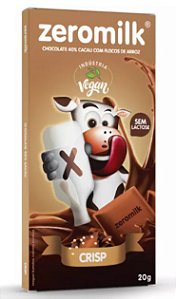 Barra de Chocolate 40% Cacau Crisp SG, SL e VEG ZeroMilk 20g *Val.250824