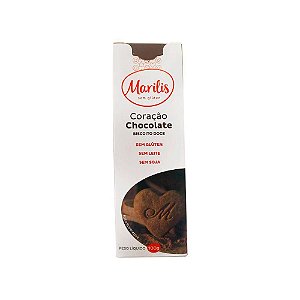 Biscoito Coração de Chocolate Sem Glúten e Sem Leite Marilis 100g *Val.121024