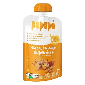 Papinha Orgânica Maça Batata Doce e Cenoura SG Papapá 100g *Val.230724