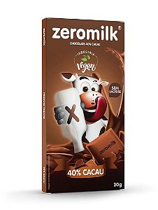 Barra de Chocolate 40% Cacau SG, SL e VEG ZeroMilk 20g *Val.180225