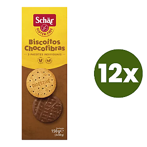 Kit 12 Biscoitos Chocofibras Sem Glúten Schär 150g *Val.241124