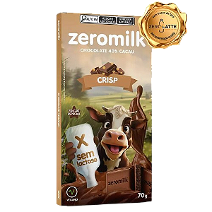 Barra de Chocolate 40% Cacau com Crisp  SG, ZL e Veg ZeroMilk 70g *Val.210126
