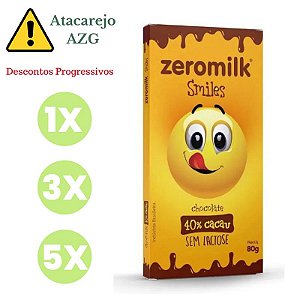 Barra de Chocolate Smile 40% Cacau SG, SL e Veg ZeroMilk 80g *Val.080325