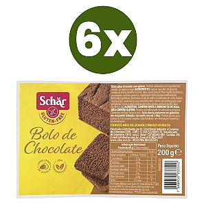 Kit 6 Bolos de Chocolate Sem Glúten Schar 200gr *Val.260324