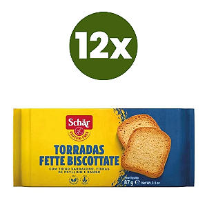 Kit 12 Torradas Fette Biscottate Sem Glúten Schar 87g *Val.190724