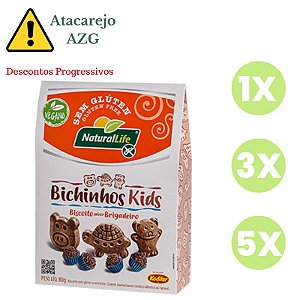 Biscoito Bichinho Kids Brigadeiro  SG e Veg Natural Life 80g *Val.241124