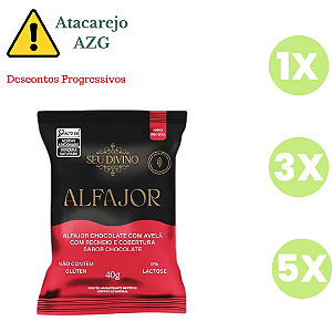 Alfajor Chocolate  Creme de Choc sabor Avelã e Cobertura sabor Choc SG Seu Divino 40g *Val.300924