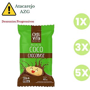 Biscoito de Coco com Chocobase Sem Glúten Celivita 40g *Val.180824