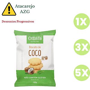 Biscoito de Coco Sem Glúten e Sem Lactose Celivita 100g *Val.151224