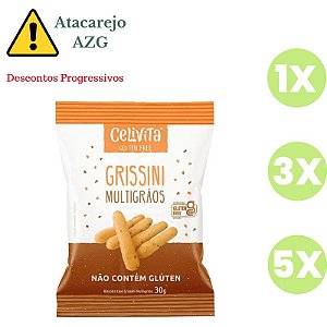 Snack Salgado Grissini Multigrãos Sem Glúten Celivita 30g *Val.120823