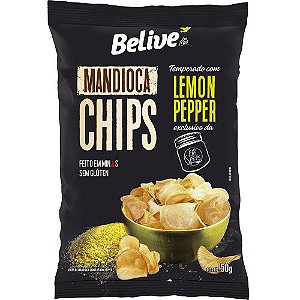 Chips de Mandioca sabor Lemon Pepper Sem Glúten Belive 50gr *Val.130824