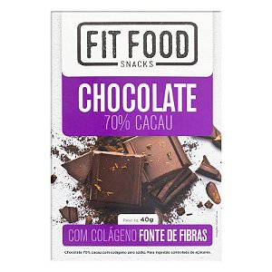 Snacks Chocolate 70% Cacau com Colageno SG Fit Food 40g * Val.070824