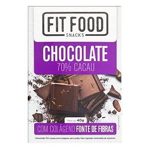 Snacks Chocolate 70% Cacau com Colageno SG Fit Food 40g * Val.140624