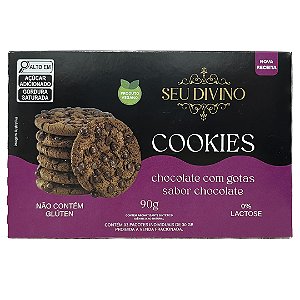 Cookies de Chocolate com Gotas de Chocolate Sem Glúten e Vegano Seu Divino 90g *Val.160824