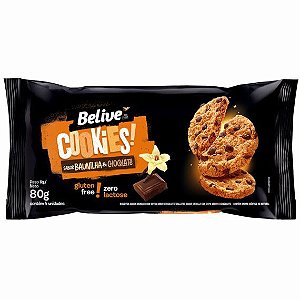 Cookies Baunilha com Gotas de Chocolate SG e SL Belive 80g *Val.030524