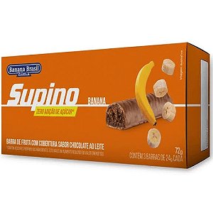 Barra de Banana Coberta com Chocolate ao Leite SG Supino Banana Brasil (Pack 3 un. de 24g) 72g * Val.181023