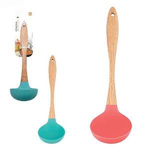 Concha de silicone com cabo de madeira candy
