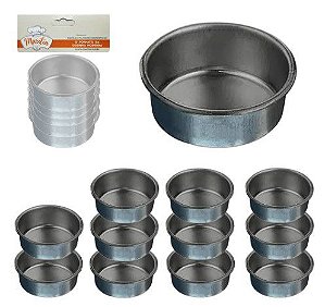 FORMA DE FLANDRES PARA MINI QUICHE COM 12 PECAS 1,5X3,8CM