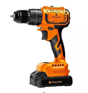 PARAFUSADEIRA E FURADEIRA C/IMPACTO C/2 BATERIAS 21V MALETA PROFISSIONAL SURYHA