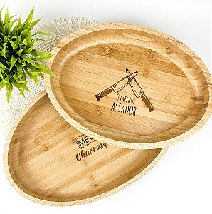 Kit Gamelas Ovais em Bambu Personalizado 2 Peças