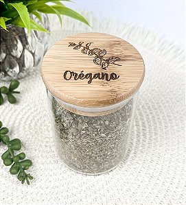 Pote Hermético Com Tampa de Bambu 250ml Personalizada