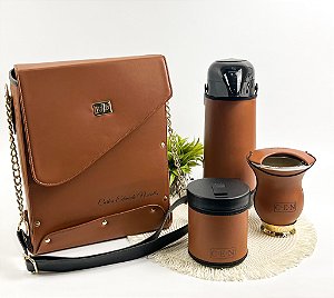 Kit Social 5 Peças Marrom Claro Personalizado