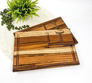 Kit Tábua Encanto P 29,5x19,5cm em Teca Personalizada 10un