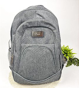 Mochila em Poliester Cinza Personalizada