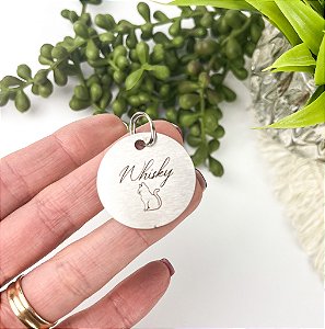 Plaquinha de Identificação em Inox para Pets Personalizada